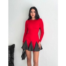 Eteği Kloş Crep Mini Elbise S1267