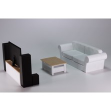 1/18 Diorama Koltuk - Televizyon Takımı Seti, Ofis Dioraması, Ev Dioraması, Diorama Seti