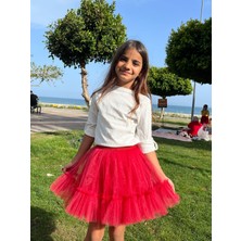 Kırmızı Tütü Etek[yumuşak Tül]
