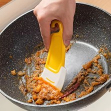 Yağ - Leke Kazıyıcı Mini Silikon Spatula Plastik Saplı