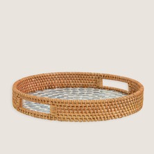 Hanoi Dekoratif Tepsi 31 cm Beyaz/açık Mavi