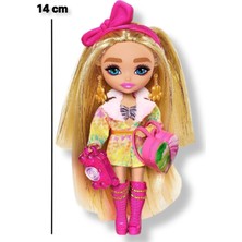 Barbie Luxury Extra Fly Minis Seyahat Bebeği Safari Modası ile Hayvan Baskılı Kıyafetli Aksesuarlı 14 cm HGP62 1 Adet