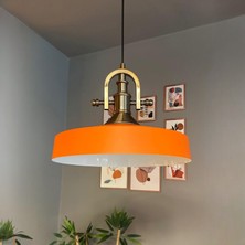 Açe Turuncu Tekli Gemici Eskitme Başlık Avize Retro Sarkıt Ofis Showroom Salon Mutfak Avizeleri