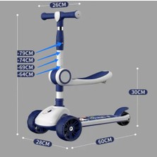 Sjj Çocuk Scooter'ı Çok Modlu Ayarlanabilir ve Katlanabilir 2-10 Yaş Yük Taşıma Kapasitesi 100KG (Yurt Dışından)