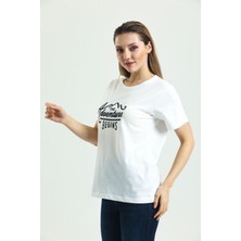 Yazı Baskılı Beyaz T-Shirt