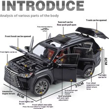 1:24 Lexus LX600 Büyük Off Road Suv Alaşım Pres Döküm Model Araç Ses ve Işık Toplama Hobi Çocuk Oyuncakları Erkekler Için Doğum Günü Hediyesi (Yurt Dışından)