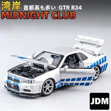1:32 Nissan Gtr R34 Gt-R R35 Hızlı ve Öfkeli Alaşım Araba Modeli Ses ve Işık Geri Çekin Çocuk Oyuncak Koleksiyon Doğum Günü Hediyesi (Yurt Dışından)