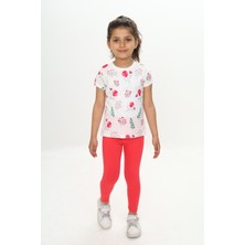 Toontoy Kız Çocuk Çiçek Baskılı Kaprili Takım