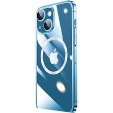 Apple iPhone 13 Kılıf Wireless Şarj Özellikli Sert Pc Klcr Riksos Magsafe Kapak-Renksiz