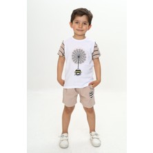 Toontoy Erkek Çocuk Örümcek Detay Baskılı Şortlu Takım