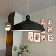 Lema Tekli Avize Siyah Boncuk Başlık Sarkıt Lamba Restoran Cafe Salon Avizeleri