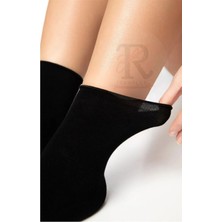 Trampler Unisex Bambu Lastiksiz Siyah Soket Çorap Sıkmayan Çorap