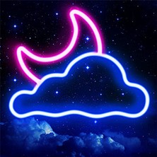 Quarter Stone Duvar Dekoru Için Bulut ve Ay Neon Tabela USB Güç Kaynaklı LED Neon Tabelalar (Yurt Dışından)