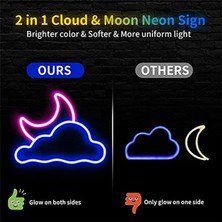 Quarter Stone Duvar Dekoru Için Bulut ve Ay Neon Tabela USB Güç Kaynaklı LED Neon Tabelalar (Yurt Dışından)