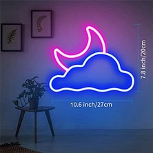 Quarter Stone Duvar Dekoru Için Bulut ve Ay Neon Tabela USB Güç Kaynaklı LED Neon Tabelalar (Yurt Dışından)