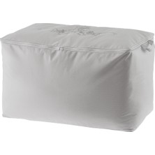 Madame Coco Gri Çiçek Desen Baskılı Hurç 64x41x35 cm Polipropilen Malzeme ile Pratik Saklama