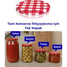 Hijyenik Paketli 10 Adet Kavanoz Kapağı – Mat Kırmızı Ekose – 82 mm