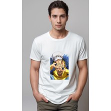 Petite Pati One Piece Trafalgar Law Baskılı Unisex Tshirt