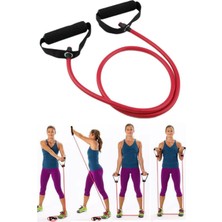 Kırmızı Kuvvet Lastiği (Çift Köpük Saplı) - Handle Resistance Tube Cord - Direnç Lastiği