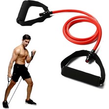 Kırmızı Kuvvet Lastiği (Çift Köpük Saplı) - Handle Resistance Tube Cord - Direnç Lastiği