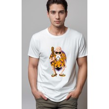 Petite Pati Dragon Ball Master Roshi Baskılı Unisex Tshirt