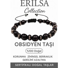 Sertifikalı Makrome Terahertz ve Obsidyen Bileklik – Koruma ve Topraklama