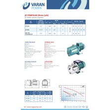 Alavan Varan Sjet 100C Paslanmaz Jet (Kendiden Emişli) Pompa 1 Hp/ 0.75 Kw, Monofaze 220 V, 42 Mss, 2 M3/h