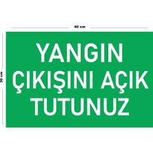 Lucena Metal Yangın Çıkışını Açık Tutunuz 30 cm x 40 cm A3 Büyüklüğünde Uyarı Levhası Yönlendirme Tabelası