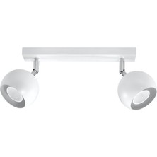 Rsylight Retro Beyaz 180 Derece Hareketli Modern Spor 2 Li LED Spot Avize Beyaz Ampullü