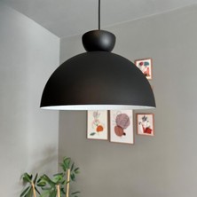 Yimpi Siyah Avize Siyah Şapka Tekli Sarkıt Salon Kuaför Cafe Dekoratif Aydınlatma Pastane