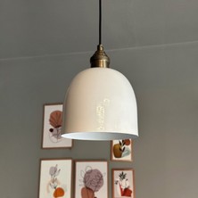 Deep Beyaz Eskitme Lale Başlık Tekli Avize Sarkıt Salon Mutfak Butik Lamba Aydınlatma Avizeler