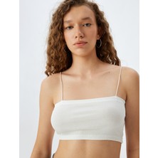 Koton Fitilli Ip Askılı Slim Fit Crop Kadın Atlet