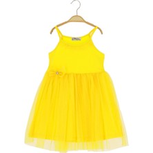 Kız Çocuk Elbise Tüllü Taç Tokalı