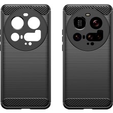 4u Sky Xiaomi 15 Ultra Kılıf Koruyucu Telefon Kapağı Karbon Fiber Doku Fırçalanmış-Siyah (Yurt Dışından)