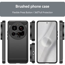 4u Sky Xiaomi 15 Ultra Kılıf Koruyucu Telefon Kapağı Karbon Fiber Doku Fırçalanmış-Siyah (Yurt Dışından)