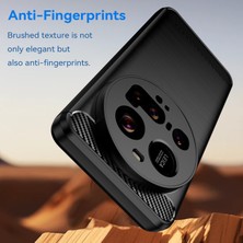 4u Sky Xiaomi 15 Ultra Kılıf Koruyucu Telefon Kapağı Karbon Fiber Doku Fırçalanmış-Siyah (Yurt Dışından)