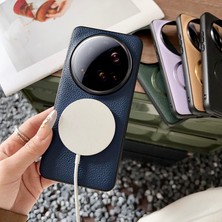 4u Sky Xiaomi 15 Ultra Kılıf Magsafe Pu Deri+Tpu Telefon Arka Kapağı ile Uyumlu-Mavi (Yurt Dışından)