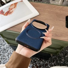 4u Sky Xiaomi 15 Ultra Kılıf Magsafe Pu Deri+Tpu Telefon Arka Kapağı ile Uyumlu-Mavi (Yurt Dışından)