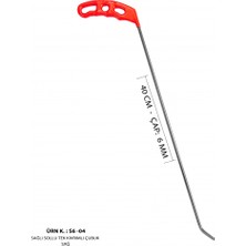 40 cm 6 mm Çap Sağlı Sollu Tek Kıvrımlı Sağ Boyasız Göçük Düzeltme Çubuğu, Pdr Çubuk - S6-04