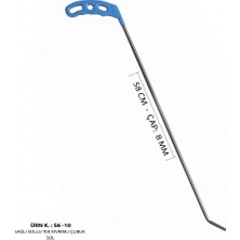 58 cm 8 mm Çap Sağlı Sollu Tek Kıvrımlı Sol Boyasız Göçük Düzeltme Çubuğu, Pdr Çubuk - S6-10