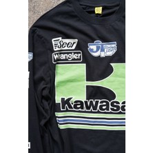 Race Day Kawasaki Uzun Kol T-Shirt