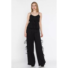 Ip Askılı Bel Lastikli Bluz Pantolon Ikili Takım P-00016623