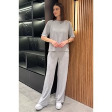 Kadın Nakışlı Çimalı Tişört Pantolon Ikili Takım P-00016847