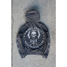 Rebel Saints Hoodie Siyah Kapşollu Oversize Sweatshirt