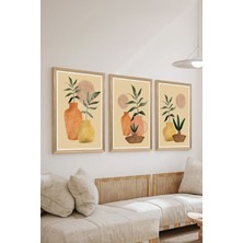 3 Parça Ahşap Çerçeve Görünümlü Mdf Poster Tablo Seti - Set 106