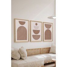 3 Parça Ahşap Çerçeve Görünümlü Mdf Poster Tablo Seti - Set 43