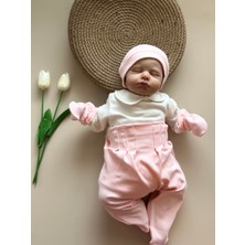Pembe Hastane Çıkışı Set (Body, Pantolon, Bere, Eldiven)
