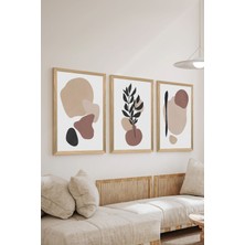 3 Parça Ahşap Çerçeve Görünümlü Mdf Poster Tablo Seti - Set 67