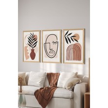 3 Parça Ahşap Çerçeve Görünümlü Mdf Poster Tablo Seti - Set 69