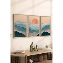 3 Parça Ahşap Çerçeve Görünümlü Mdf Poster Tablo Seti - Set 132